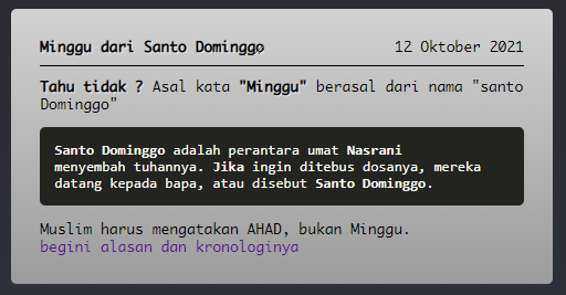 Kronologis lenyapnya hari Ahad
